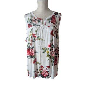 Papermoon White Floral Knit Sleeveless Top 3X
